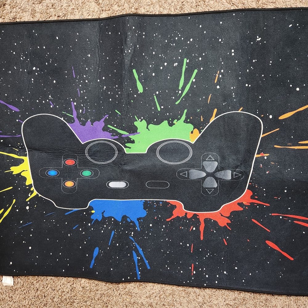 Colorful Gaming Controller Mat And Curtains Bundle - Picture 8 of 9